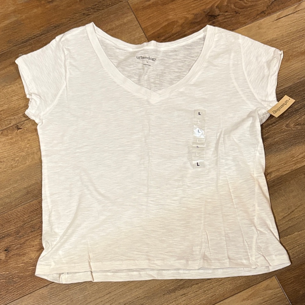 Urbanology White V-Neck Tee